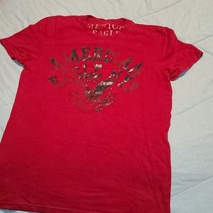 American eagle mens red tee size Small